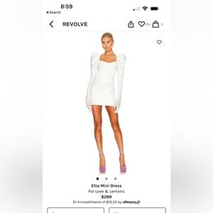 For Love and Lemons Etta Mini Dress Ivory NEW WITH TAGS